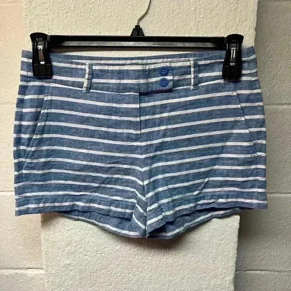 Vineyard Vines Blue and White Striped Women's Bermuda Shorts